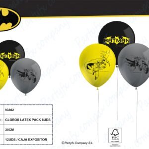 GLOBOS DE LATEX BATMAN 8UDS
