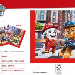SERVILLETAS DE PAPEL PAW PATROL PK-20 UDS