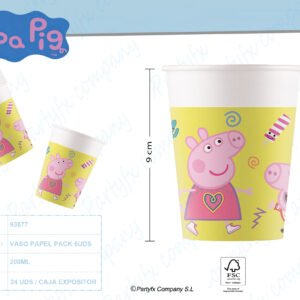 VASO PAPEL 200ML PEPPA PIG MESSY PLAY FSC 6UDS