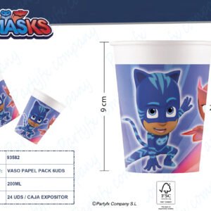 VASO PAPEL DE PJ MASK FSC 6UDS