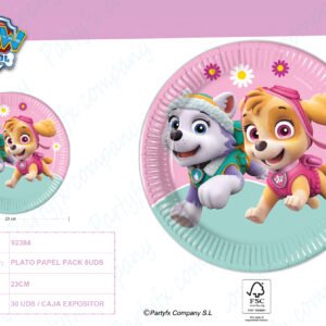 PLATOS DE PAPEL 23CM PAW PATROL SKYE Y EVEREST PK
