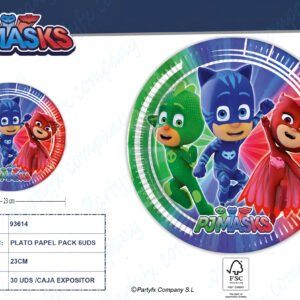 PLATO PAPEL 23CM DE PJ MASK FSC 6UDS