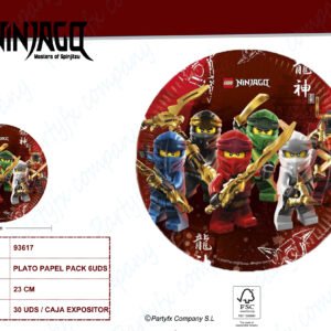 PLATO PAPEL 23CM FSC DE LEGO NINJAGO PACK 6UDS