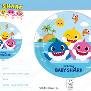 PLATO PAPEL FSC 23CM BABY SHARK 6UDS