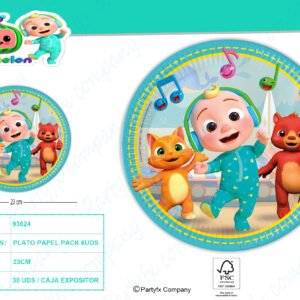 PLATOS PAPEL 23CM DE COCOMELON NEXT GENERATION 30U