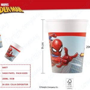 8 VASOS 20 CL SPIDERMAN