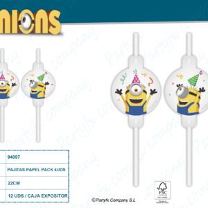 PAJITAS PAPEL FSC MINION THE RISE OR GRU 4UDS
