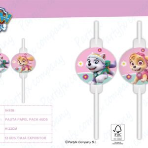 PAJITA PAPEL DE PAW PATROL SKYE&EVERST PACK 4UDS