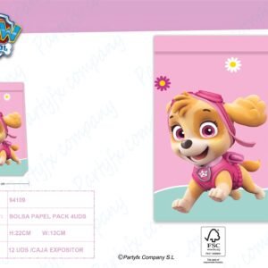 BOLSA REGALO DE PAPEL DE PAW PATROL SKYE&EVERST PACK 4UDS