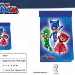 BOLSA PAPEL DE PJ MASK PACK4UDS