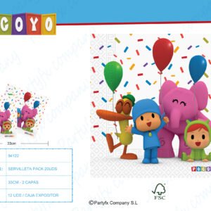 SERVILLETAS DE POCOYO 33CM 2CAPAS