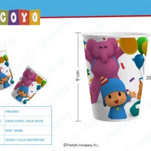 VASO PAPEL 200ML DE POCOYO PACK 8UDS