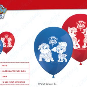 GLOBOS DE LATEX 30CM DE PAW PATORL THE MOVIE PACK 8UDS