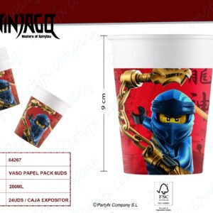VASOS DE PAPEL LEGO NINJAGO PK-6UDS