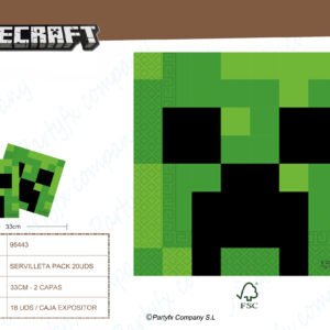 SERVILLETA 33CM 2CAPAS DE MINECRAFT