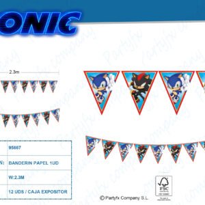 Banderin de papel Sonic sega