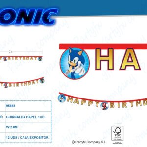 Guirnalda de papel Sonic sega