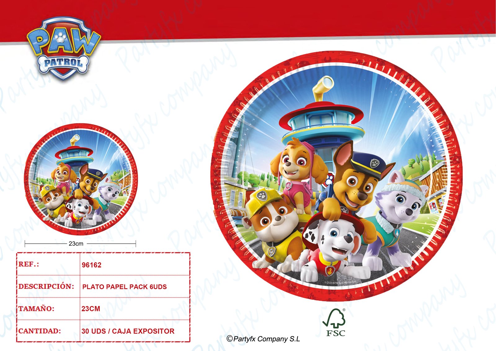PLATOS DE PAPEL 23CM PAW PATROL RESCUE HEROES NEXT GENERATION NICKELODEON