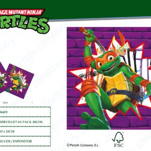 20 2-ply paper napkins 33x33cm TEENAGE MUTANT NINJA TURTLE FSC NICKELODEON
Lot Number: 240223033