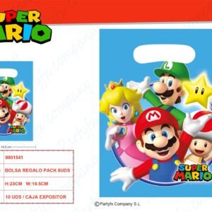 8 Party Bags Super Mario Plastic 23 x 16.5 cm