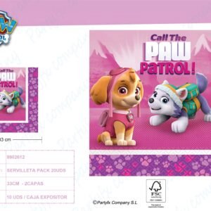 20 Napkins Pink Paw Patrol 33 x 33 cm
