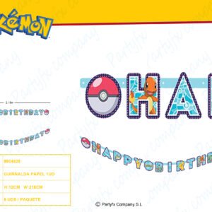 Guirnalda Pokemon papel  218 x 12 cm