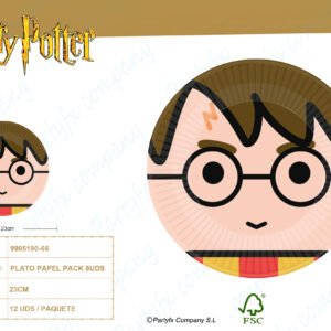 8 Platos Harry Potter redondo  papel  23 cm