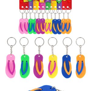 FLIP-FLOP KEYCHAINS 12-PACK (6.5CM) 6 ASSORTED COLOURS