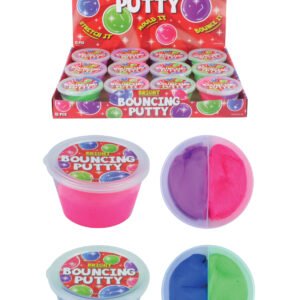 2 COLOUR BOUNCING PUTTY TUBS - 7CM X 4CM (30G) ASSORTED COLOURS