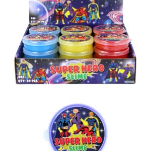 SUPERHERO SLIME TUBS (7CM X 2CM) 3 ASSORTED COLOURS