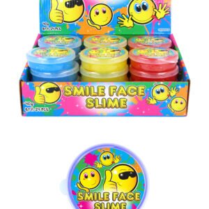 YELLOW SMILE SLIME TUBS (7CM X 2CM) 3 ASSORTED COLOURS