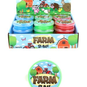 FARM ANIMAL SLIME TUBS (7CM X 2CM) 3 ASSORTED COLOURS