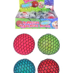 BALL W/MESH SQUEEZE 7CM 4 ASTD COLS