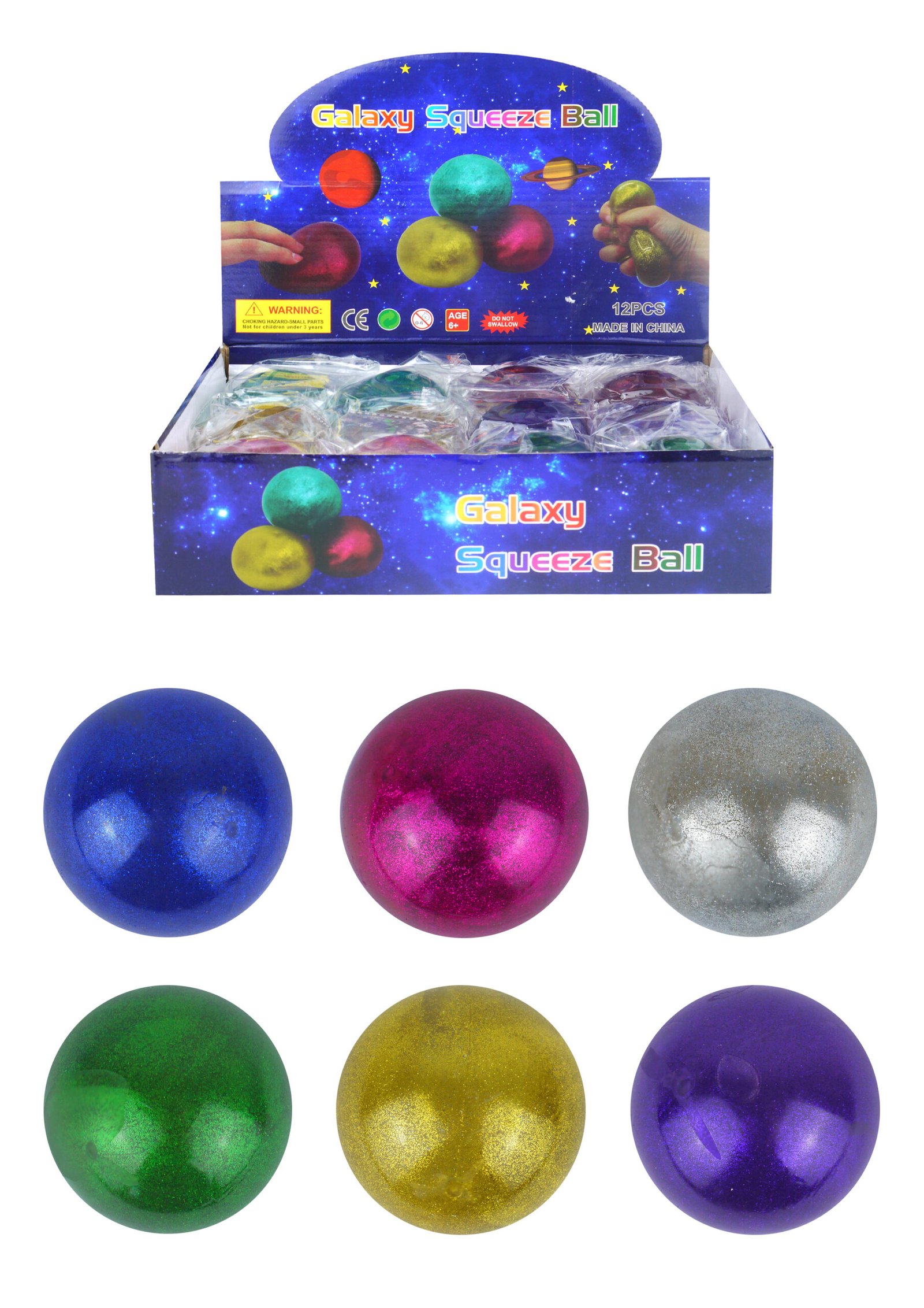 BALL SQUEEZE GALAXY 7CM 6 ASTD COLS