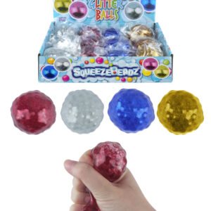 SPLAT BALL GLITTER W/BEADS 6.5CM ASTD DESIGNS