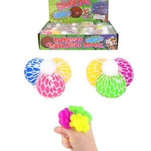 BALL W/MESH SQUEEZE 3 IN 1 6.5CM ASTD COLS