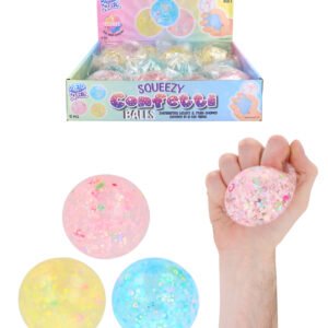SQUEEZE CONFETTI BALL 6CM 3 ASTD COLS