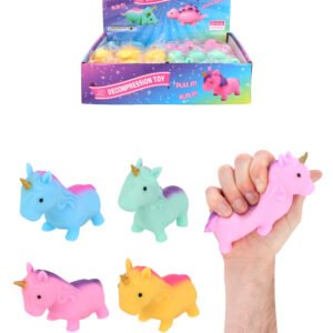 STRETCHY UNICORN 10CM 4 ASTD