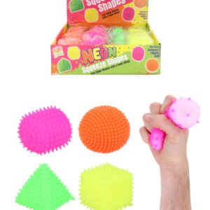 SQUEEZE SHAPES 7CM 4 ASTD NEON COLS