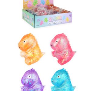 SQUEEZE DINOSAUR W/SUGAR 7CM 4 ASTD COLS