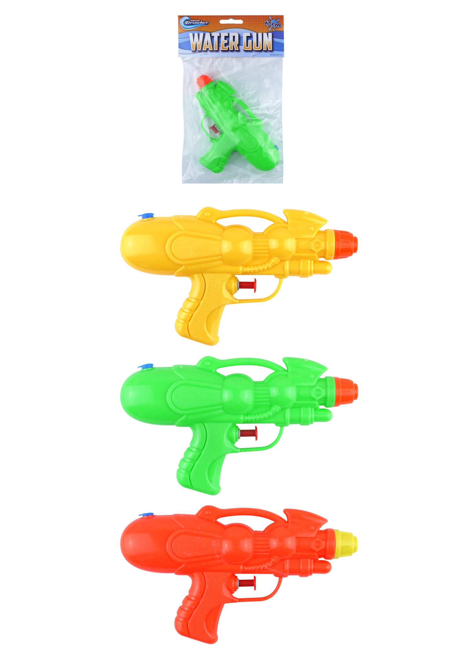 WATER GUN (17CM) 3 ASSORTED COLOURS