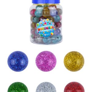 BALL JET 3.3CM GLITTER COLOURS 6 ASTD